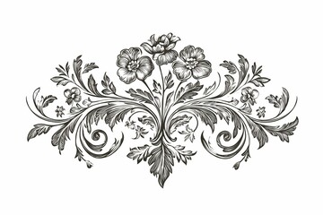 Intricate floral engravings in this design offer classic elegance, making it ideal for refined invitations, branding, or any sophisticated project.