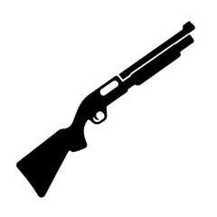 Shotgun Silhouette: A bold, black silhouette of a double-barreled shotgun, ideal for various applications. The clean, simple design is striking and versatile.