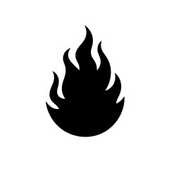 Black Flame Icon: An abstract silhouette of a fiery flame, symbolizing passion, energy, and power.  The minimalist design creates a bold and impactful visual, making it ideal for branding.