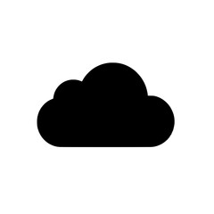 Cloud Icon: A minimalist silhouette of a cloud, perfect for modern technology and design applications. It's a simple, powerful, and versatile icon, conveying ideas of storage, data, cloud computing.