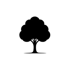 Tree Silhouette Icon: A simple yet powerful black silhouette of a tree, symbolizing growth, nature, and strength. Perfect for branding, websites, and illustrations. 