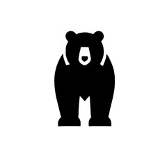 Bear Silhouette Icon: A simple yet powerful silhouette of a bear, evoking themes of strength, wildness, and nature. Perfect for logo design, branding, or web graphics. 