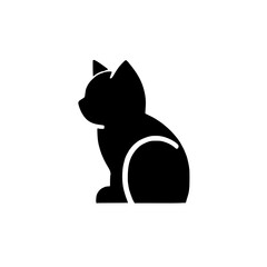 Silhouette of a Sitting Cat: A minimalist and elegant silhouette of a cat sitting in a contemplative pose. Perfect for pet-related designs, logos, and illustrations.