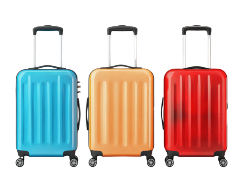  Set of suitcase on transparent background. - Powered by Adobe