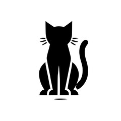 Silhouette of a Cat: A striking silhouette of a cat in a sitting pose, capturing its feline grace and mystery. The black and white design creates a simple yet elegant visual.  