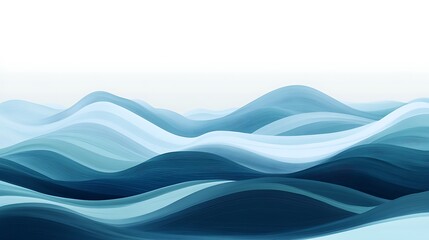 Abstract Blue Water Waves Background, Minimalist Design for Presentation