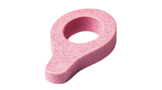 Pink location icon showing navigation and transparent background