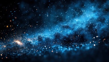 Obraz premium Futuristic Abstract Blue Shapes Design Fragmented on Dark Background