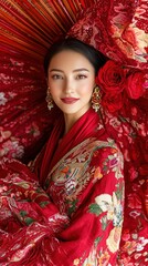 Evening Dress with Mexican Charro Suit Embroidery on Bodice