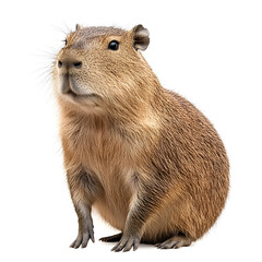 Capybara Close Up Shot White Background 