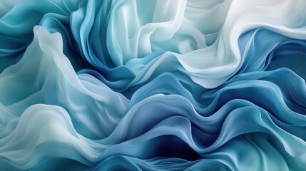 Obraz premium Flowing Blue and Teal Waves, dynamic gradient pattern, serene and calming design, perfect for backgrounds and digital projects