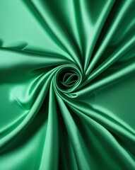 Obraz premium A rich emerald green shifting into soft jade silk fabric gradient background