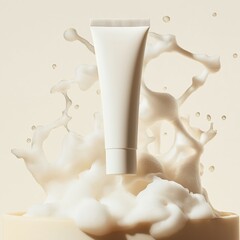 Obraz premium A cosmetics mockup. Natural cosmetics, minimalism, black and white photography. For design.