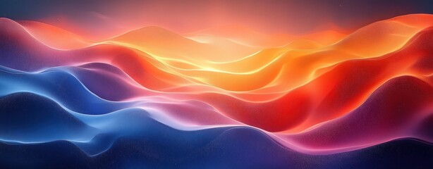 Obraz premium Blue and Orange Abstract Gradient Background with Soft Curves and Gentle Lighting