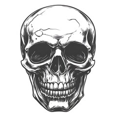 Fototapeta premium Detailed graphic skull, detailed anatomical drawing