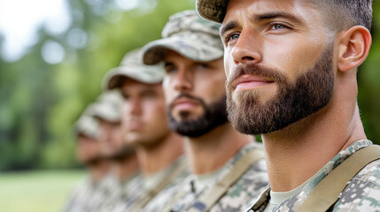 Military honor guard standing in formation, showcasing discipline and pride