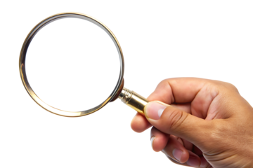 A Man holding a magnifying glass, Magnifying glass instrument, Search magnifying glass transparent background