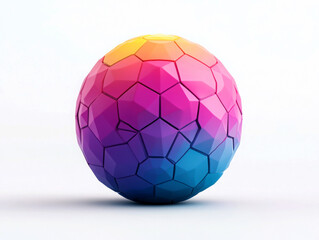 Colorful geometric sphere with a modern design and unique texture.