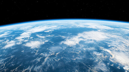 Fototapeta premium stunning view of Earth from space, showcasing clouds and oceans