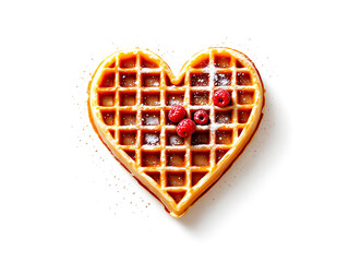 Heart shaped waffles isolated on white background