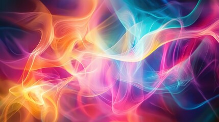 Obraz premium A colorful abstract pattern with flowing lines and shapes.