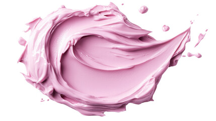 Obraz premium Pink cream swirling and splashing on transparent background