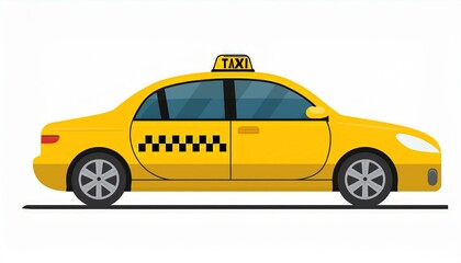 yellow taxi car. Yellow taxi car Vector illustration in flat design. isolated on white background