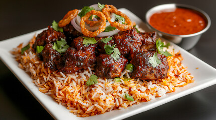 Fototapeta premium biryani plate