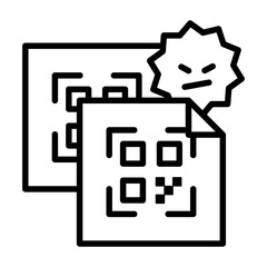 An image icon warning you about fraud. The QR code has been replaced. There are viruses around it.