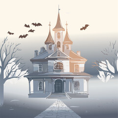 Spooky Haunted Mansion Vector illustration