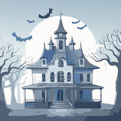 Spooky Haunted Mansion Vector illustration