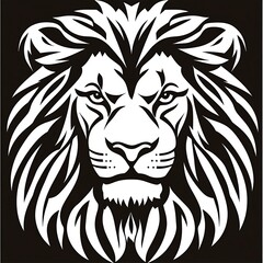 Obraz premium Black and white lion head graphic design