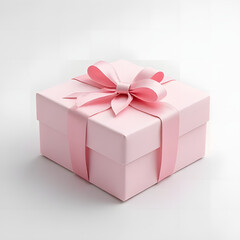 Obraz premium pink gift box with ribbon