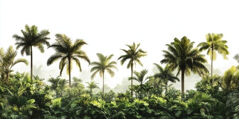 Naklejka premium Tropical Palm Forest Landscape