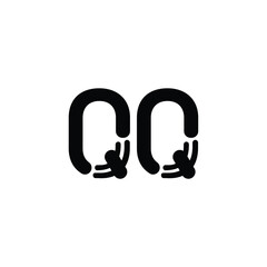 QQ monogram logo design letter text name symbol monochrome logotype alphabet character simple logo