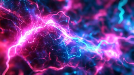 Abstract Pink Blue Neon Energy Flow Background