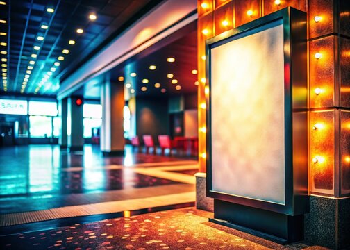 Blank Movie Theater Poster Mockup: Macro Close-up of Texture and Details