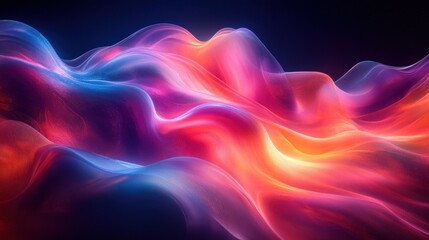 Obraz premium Luminous Abstract Composition Vibrant Colors Neon Forms Digital Art