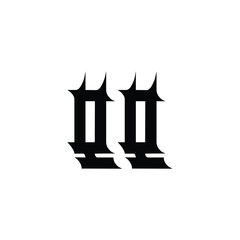 QQ monogram logo design letter text name symbol monochrome logotype alphabet character simple logo