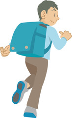 元気に登校する小学生