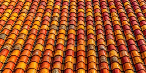 Textured Rooftop Tile Pattern with Lines
