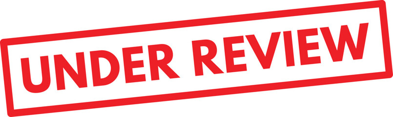 Under review stamp icon isolated on white background . Red under review stamp label icon vector