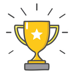 Champion Trophy Icon - Vector Design