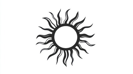 Naklejka premium Stylized sun graphic, white background, design element, website icon