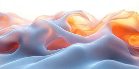 Obraz premium Smooth Abstract Wave Pattern Minimalist Soft Pastel Colors Light Refraction