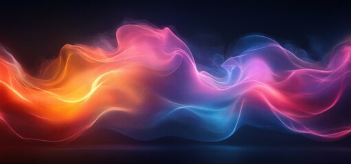 Obraz premium Iridescent Wave Design Abstract Background with Fluid Curves and Gradient Colors