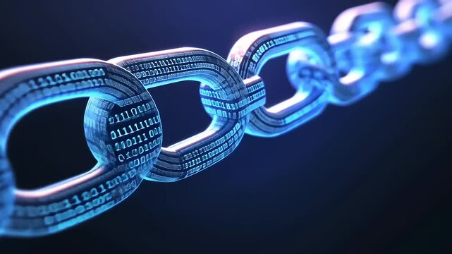 Digital Chain Links Representing Data Connection and Security
