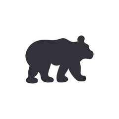 Russian bear solid icons, minimalist vector illustration ,simple transparent graphic element .Isolated on white background