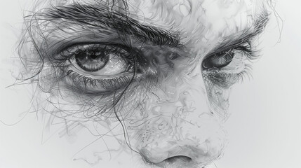 Fototapeta premium Depression portrait sketchs