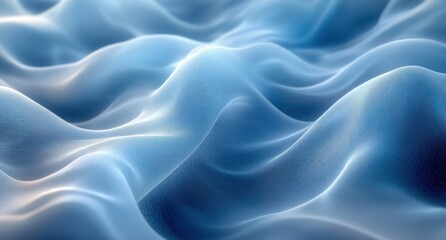 Fototapeta premium Flowing Blue Curved Lines Abstract Design with Light Background and Soft Shadows